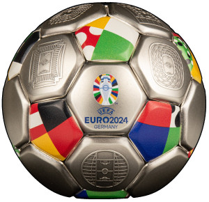 Stříbrná mince UEFA EURO 3 Oz Spherical 2024