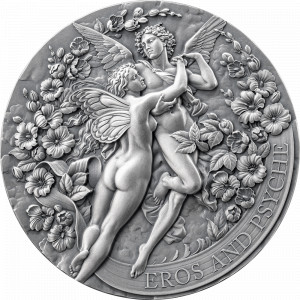 Stříbrná mince Eros a Psyche 2 oz antique finish 2024 