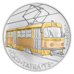 Stříbrná mince Tramvaj ČKD Tatra T3 b.k. 2024