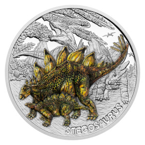 Stříbrná mince Pravěký svět - Stegosaurus 1 oz proof 2024