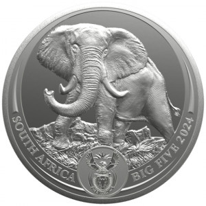 Stříbrná mince Big Five Africa III- Slon 1 oz BU 2024