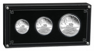 Sada 3 stříbrných mincí Rok Hada 1/2 oz, 1 oz, 2 oz proof 2025 Lunární série III