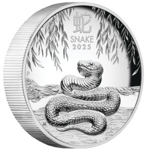 Stříbrná mince Rok Hada 2025 1 oz proof, vysoký reliéf