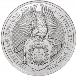 Stříbrná mince The Queen's Beasts Griffin of Edward III. 10 oz